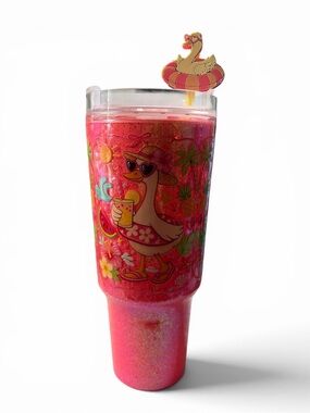 Summer Goose 30 oz Glow Glitter Tumbler w/ Straw Topper